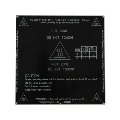 Black MK3 heatbed latest Aluminum heated bed dual power MK2B Upgraded MK2A 214*214mm diameter like MK2B Support 12V 24V