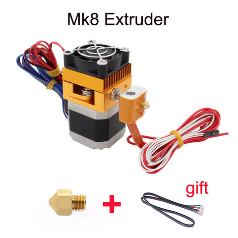 3D Printer Head MK8 Extruder J-head Hotend E3d Nozzle 0.4mm Feed Inlet Diameter 1.75 Filament Extra Nozzle +1 meter motor cable