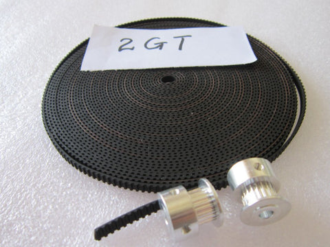 2Pcs 20-GT2-6 GT2 Pulley And 2m GT2-6mm Open GT2 Belt, 4xM3 setscrews 1xAllen Key for free for 3D printer